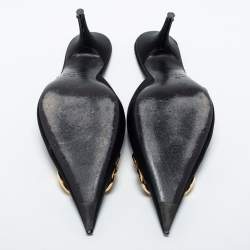 Balenciaga Black Satin Knife  Mules Size 39