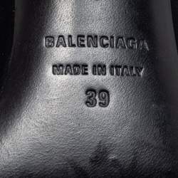 Balenciaga Black Satin Knife  Mules Size 39