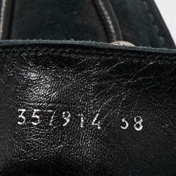 Pre Owned Balenciaga Black Suede Lace Up Ankle Boots Size 38