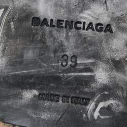 Balenciaga Black Leather Studded Oxfords Size 39