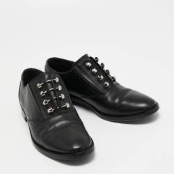 Balenciaga Black Leather Studded Oxfords Size 39