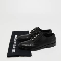 Balenciaga Black Leather Studded Oxfords Size 39