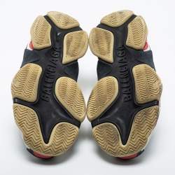 Pre Owned Balenciaga Multicolor Leather And Mesh Triple S Sneakers Size 37