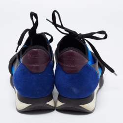 Balenciaga Multicolor Leather and  Mesh Race Runner Sneakers Size 38