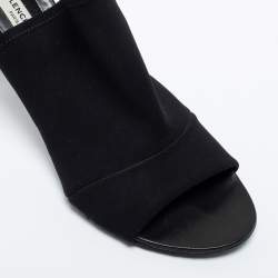 Pre Owned Balenciaga Black Leather and Fabric Glove Sandals Size 41