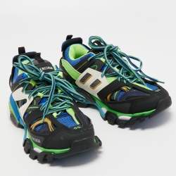 Pre Owned Balenciaga Multicolor Leather and Mesh Track Sneakers Size 39
