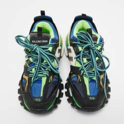 Pre Owned Balenciaga Multicolor Leather and Mesh Track Sneakers Size 39