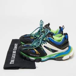 Pre Owned Balenciaga Multicolor Leather and Mesh Track Sneakers Size 39