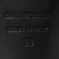 Balenciaga Neon Green Leather Cagole Slide Sandals Size 39