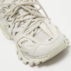 Balenciaga White Leather and Mesh Track Sneakers Size 37