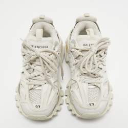 Balenciaga White Leather and Mesh Track Sneakers Size 37