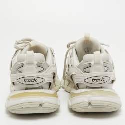 Balenciaga White Leather and Mesh Track Sneakers Size 37