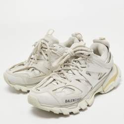 Balenciaga White Leather and Mesh Track Sneakers Size 37