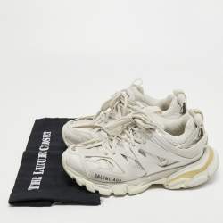 Balenciaga White Leather and Mesh Track Sneakers Size 37