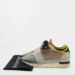 مملوكة مسبقًا Balenciaga Multicolor Mesh, Leather and Neoprene Race Runner Sneakers Size 39