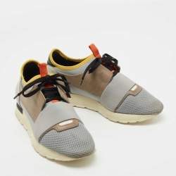مملوكة مسبقًا Balenciaga Multicolor Mesh, Leather and Neoprene Race Runner Sneakers Size 39
