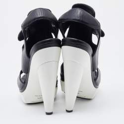 Pre Owned Balenciaga Black Leather Slingback Sandals Size 38.5