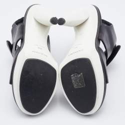 Pre Owned Balenciaga Black Leather Slingback Sandals Size 38.5