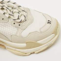 Pre Owned Balenciaga Tricolor Mesh and Leather Triple S Sneakers Size 37