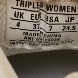 Pre Owned Balenciaga Tricolor Mesh and Leather Triple S Sneakers Size 37