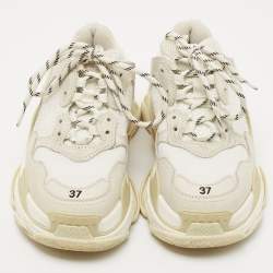 Pre Owned Balenciaga Tricolor Mesh and Leather Triple S Sneakers Size 37