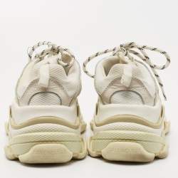 Pre Owned Balenciaga Tricolor Mesh and Leather Triple S Sneakers Size 37