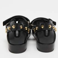 Pre Owned Balenciaga Black Leather Arena Platform Sandals Size 41