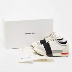 Pre Owned Balenciaga Multicolor Leather and Mesh Race Runner Sneakers Size 36