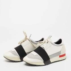 Pre Owned Balenciaga Multicolor Leather and Mesh Race Runner Sneakers Size 36