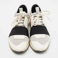 Pre Owned Balenciaga Multicolor Leather and Mesh Race Runner Sneakers Size 36