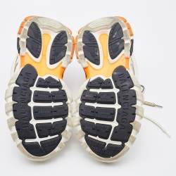 Balenciaga White/Orange Leather, Neoprene and Mesh Track Sneakers Size 40