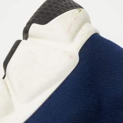 Pre Owned Balenciaga Navy Blue Knit Fabric Speed Trainer Sneakers Size 36