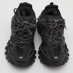Pre Owned Balenciaga Black Neoprene, Leather and Mesh Track Sneakers Size 38