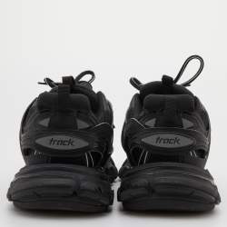 Pre Owned Balenciaga Black Neoprene, Leather and Mesh Track Sneakers Size 38