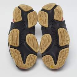 Pre Owned Balenciaga Black Mesh and Leather Triple S Sneakers Size 37