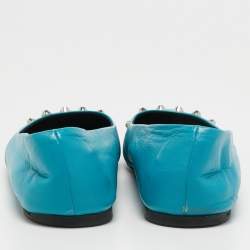 Balenciaga Blue Leather Studded Ballet Flats Size 40