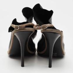 مملوكة مسبقًا Balenciaga Black Leather Glove Slingback Sandals Size 40