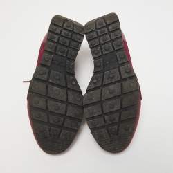 مملوكة مسبقًا Balenciaga Two Tone Leather, Mesh and Neoprene Race Runner Sneakers Size 38