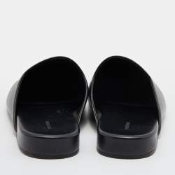 Pre Owned Balenciaga Black Leather Cosy BB Flat Mules Size 39