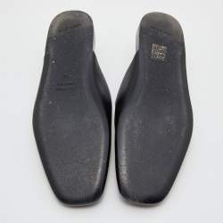 Pre Owned Balenciaga Black Leather Cosy BB Flat Mules Size 39