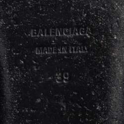 Pre Owned Balenciaga Black Leather Cosy BB Flat Mules Size 39