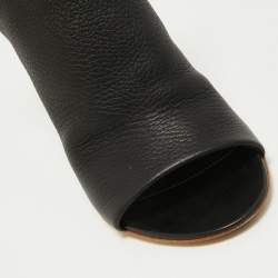 Pre Owned Balenciaga Black Leather Glove Sandals Size 37