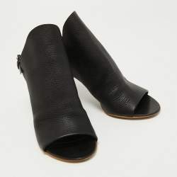 Pre Owned Balenciaga Black Leather Glove Sandals Size 37