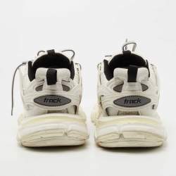 Pre Owned Balenciaga White Leather and Mesh Track Sneakers Size 37
