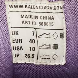 Pre Owned Balenciaga Purple Leather and Mesh Track Sneakers Size 40