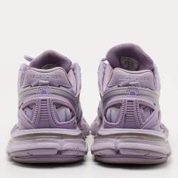 Pre Owned Balenciaga Purple Leather and Mesh Track Sneakers Size 40