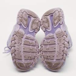 Pre Owned Balenciaga Purple Leather and Mesh Track Sneakers Size 40