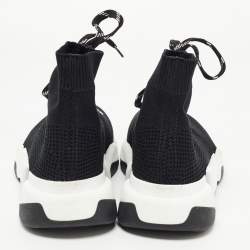 Pre Owned Balenciaga Black Knit Fabric Speed Trainer Lace Up Sneakers Size 36