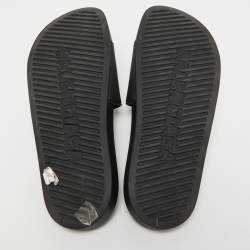 Pre Owned Balenciaga Black Rubber Flat Slides Size 41