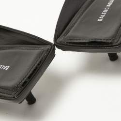 Pre Owned Balenciaga Black Leather Knife Mules Size 38